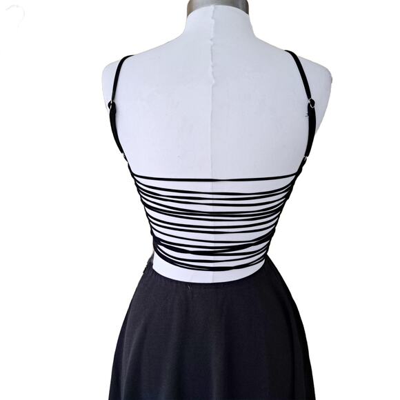 SELFIE LESLIE Dancing Queen Strappy Back Mini to Maxi Dress Small Asymmetrical - Picture 10 of 14